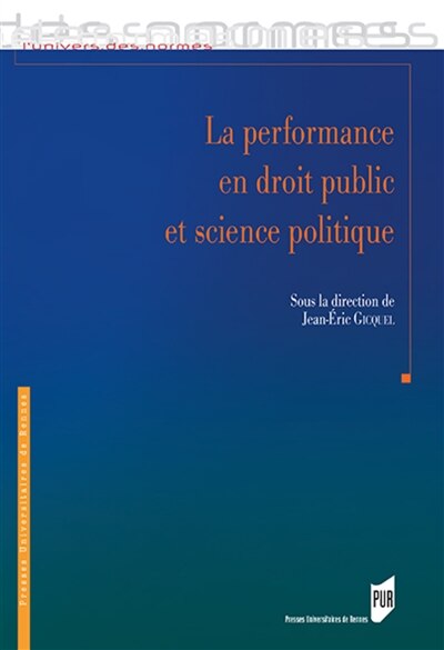 Front cover_La performance en droit public et science politique