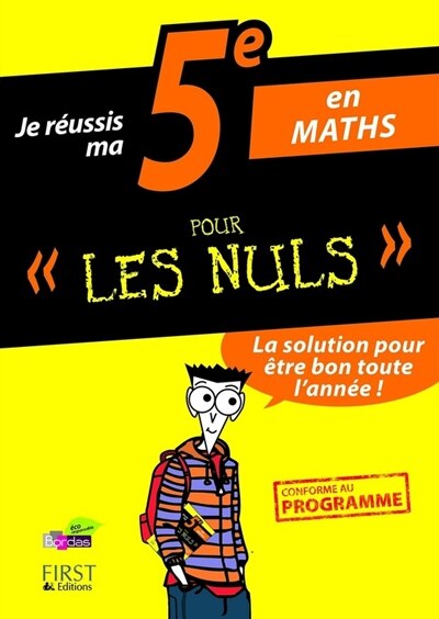 Front cover_Je réussis ma 5e en maths pour les nuls