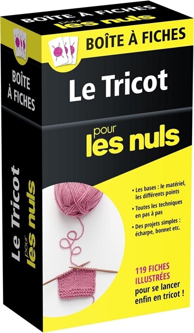 Le tricot pour les nuls Boîte à fiches