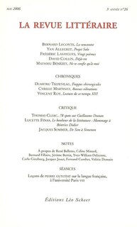 Front cover_Revue littéraire (La), n°26