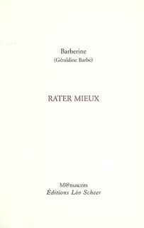 Front cover_Rater mieux