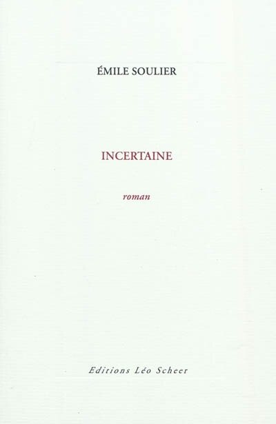 Front cover_Incertaine