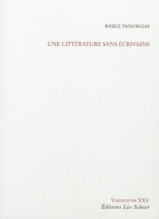 Front cover_Une littérature sans écrivains
