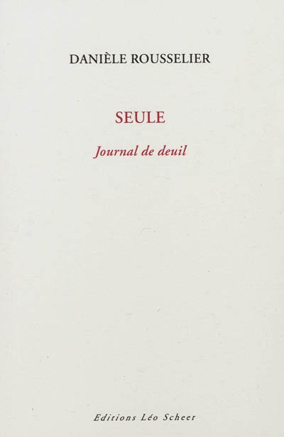 Couverture_Seule : journal de deuil
