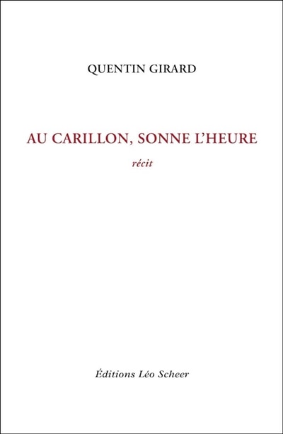 Front cover_Au carillon, sonne l'heure : récit