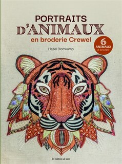 Front cover_Portraits d'animaux en broderie Crewel : 6 animaux à broder