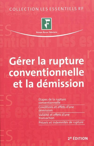 Front cover_Gérer la rupture conventionnelle et la démission