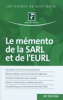 Couverture_Le mémento de la SARL et de l'EURL