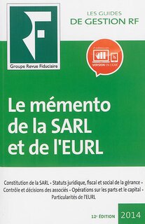 Couverture_Le m&eacute;mento de la SARL et de l'EURL