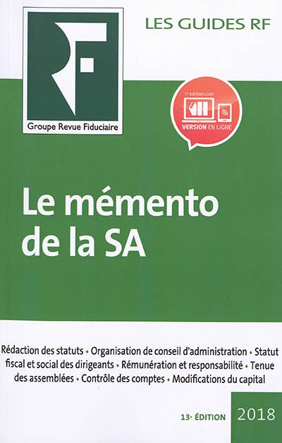 Front cover_Le mémento de la SA