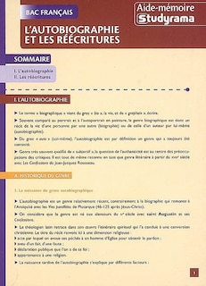 Front cover_L' autobiographie et les réécritures