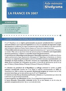 Front cover_La France en 2007