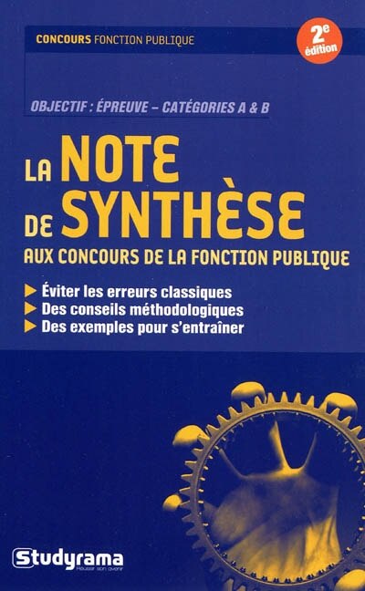 Front cover_La note de synthèse aux concours de la fonction publique