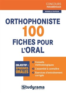 Couverture_Orthophoniste, 100 fiches pour l'oral