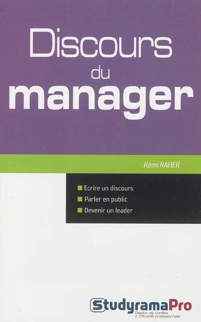 Couverture_Discours du manager