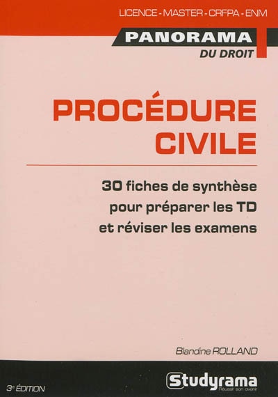 Procédure civile: 30 fiches de synthèse pour préparer les TD et réviser les examens