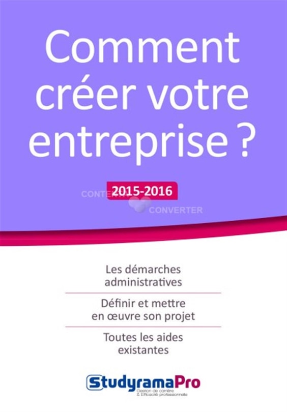 Front cover_Comment créer votre entreprise ?