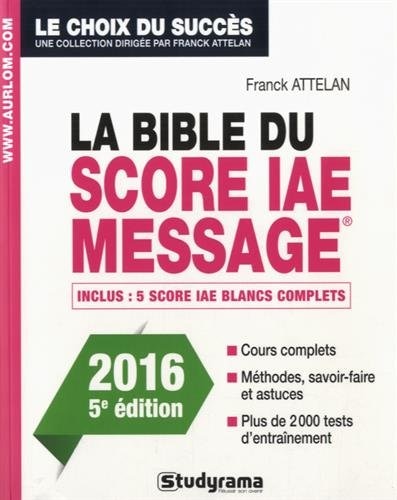 Front cover_La bible du Score IAE-Message