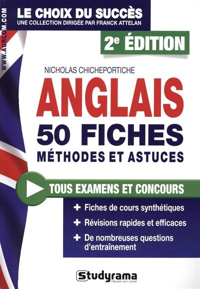 Couverture_Anglais : 50 fiches, méthodes et astuces : tous examens et concours