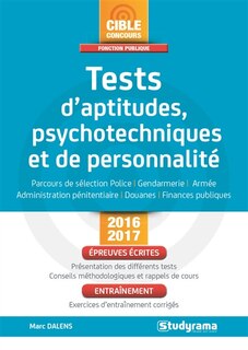 Front cover_Tests d'aptitudes, psychotechniques et de personnalité
