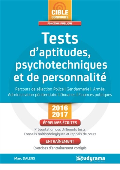 Front cover_Tests d'aptitudes, psychotechniques et de personnalité