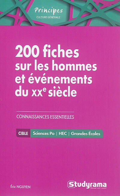 Front cover_200 fiches sur les hommes et événements du XXe siècle