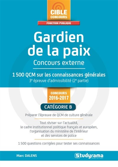 Front cover_Gardien de la paix, concours externe