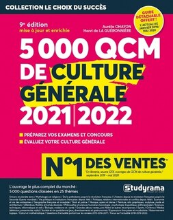 Front cover_5.000 QCM de culture générale 2021-2022 : préparez vos examens et concours, évaluez votre culture générale