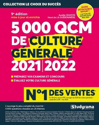 Front cover_5.000 QCM de culture générale 2021-2022 : préparez vos examens et concours, évaluez votre culture générale
