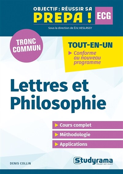 Front cover_Lettres et philosophie première année, tronc commun, ECG
