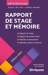 Front cover_Rapport de stage et mémoire : écoles, BTS, DUT, licence, master