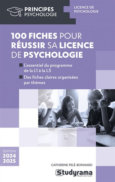 Couverture_100 fiches pour réussir sa licence de psychologie : 2024-2025