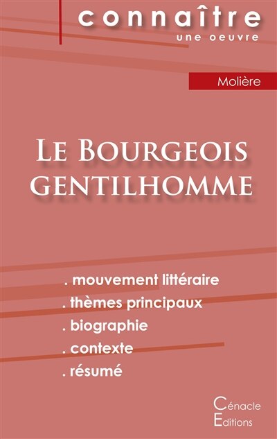 Front cover_Fiche de lecture Le Bourgeois gentilhomme de Molière (Analyse littéraire de référence et résumé complet)