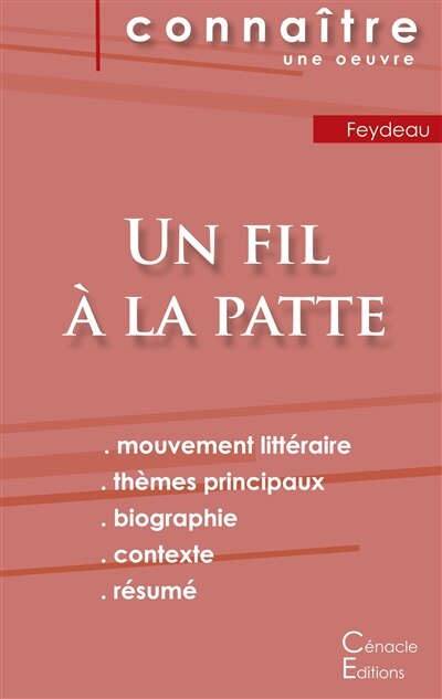 Couverture_Fiche de lecture Un fil à la patte de Feydeau (Analyse littéraire de référence et résumé complet)