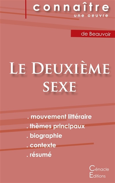 Couverture_Fiche de lecture Le Deuxième sexe (tome 1) de Simone de Beauvoir (Analyse littéraire de référence et résumé complet)