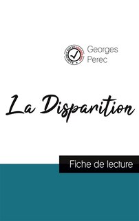 Front cover_La Disparition de Georges Perec (fiche de lecture et analyse complète de l'oeuvre)
