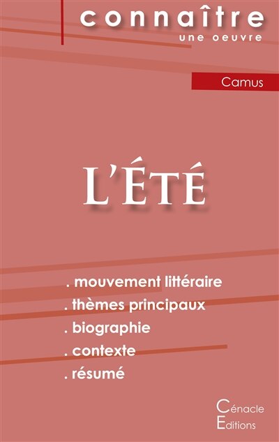 Front cover_Fiche de lecture L'Été de Albert Camus (Analyse littéraire de référence et résumé complet)