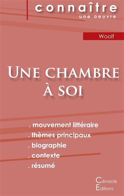 Couverture_Fiche de lecture Une chambre à soi de Virginia Woolf (Analyse littéraire de référence et résumé complet)