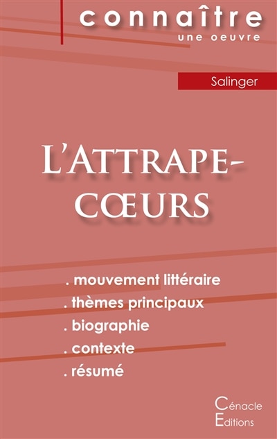 Couverture_Fiche de lecture L'Attrape-coeurs de Salinger (analyse littéraire de référence et résumé complet)