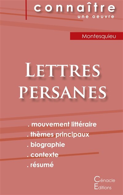 Front cover_Fiche de lecture Lettres persanes de Montesquieu (analyse littéraire de référence et résumé complet)