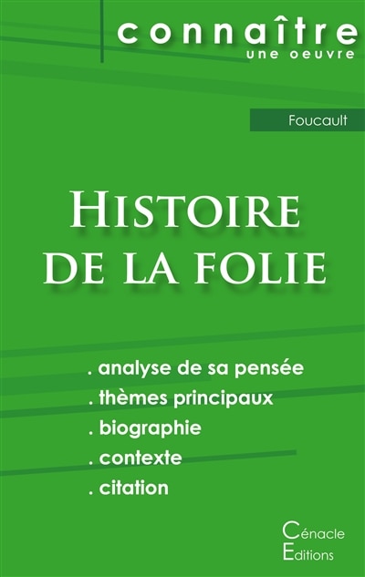 Front cover_Fiche de lecture Histoire de la folie de Foucault (analyse philosophique et résumé détaillé)