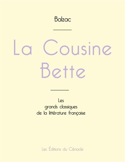 Front cover_La Cousine Bette de Balzac (édition grand format)
