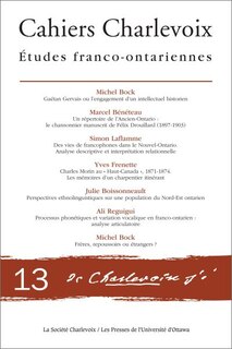 Front cover_Cahiers Charlevoix, no. 13, Études franco-ontariennes