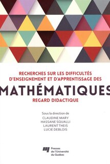 Front cover_Recherches sur les difficultés d'enseignement et d'apprentissage des mathématiques : regard didactique