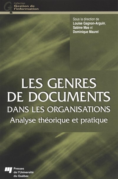 Couverture_Les genres de documents dans les organisations