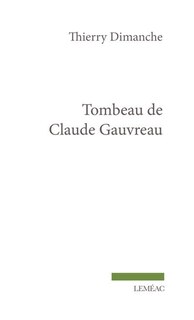 Front cover_Tombeau de Claude Gauvreau