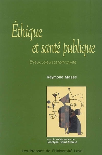 Front cover_Éthique et santé publique
