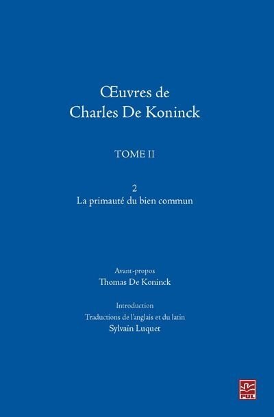 Front cover_La primauté du bien commun
