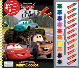 DISNEY CARS ON THE ROAD DELUXE POSTER PAINT & COLOR: CARS ON THE ROAD