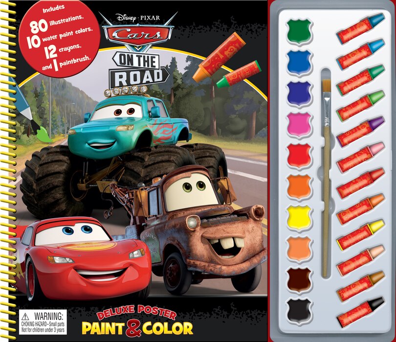 DISNEY CARS ON THE ROAD DELUXE POSTER PAINT & COLOR: CARS ON THE ROAD